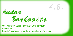 andor borkovits business card